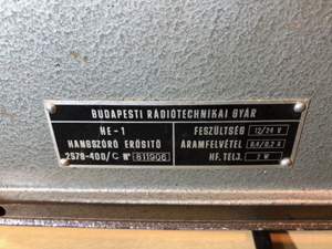 BRG HE-1 hangszóró egység, FM10-164 rádióhoz, FM10-166 rádióhoz