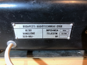 BRG HE301 hangszóró egység, FM301 rádióhoz, FM302 rádióhoz, FM303 rádióhoz, FM304 rádióhoz